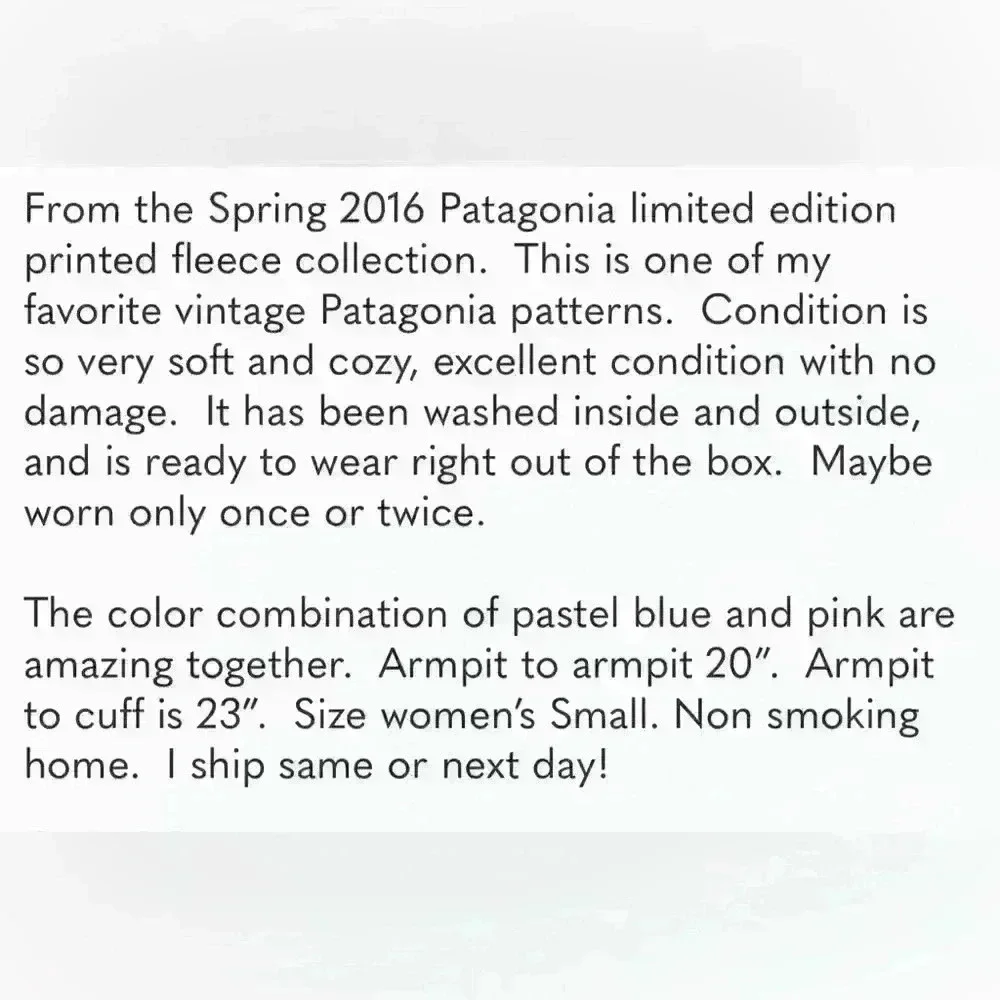 Patagonia Synchilla Lightweight Feather Dance Sweater - Picture 5 of 5